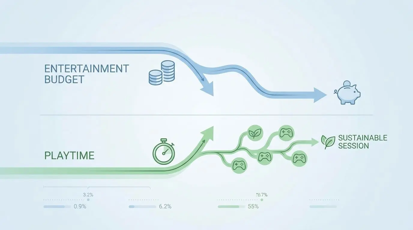 Budget und Spielzeit bei hoher RTP Grafik zum Vergleich von Budget und Spielzeit bei hoher RTP