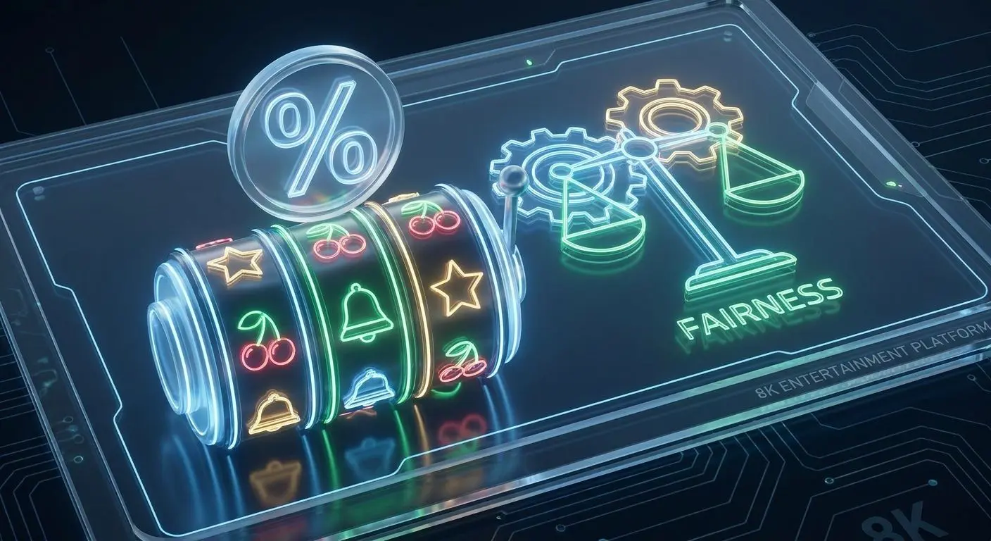 Top RTP Spiele bei PlayOJO Visualisierung von Top RTP Spielen mit Slot-Walzen und Prozent-Symbol